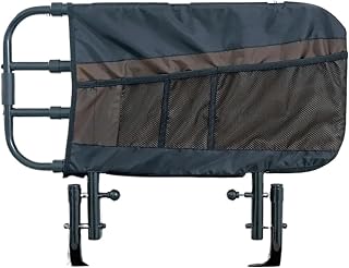 BHOUTY Barandilla Cama Ajuste la barandilla de la Cama, barandilla de Cama Ajustable y Barra de Apoyo for la Cama for Adultos Mayores con Bolsa organizadora, Color Negro Barrera Cama