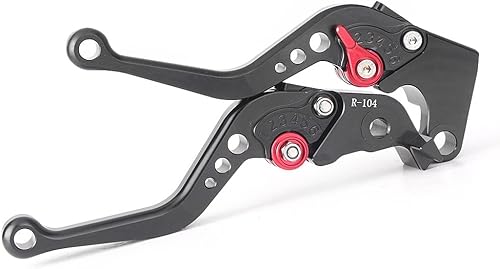 Miniatura 5 de GZYF Palancas de embrague de freno cortopara Yamaha YZF R6 2005-2011YZF R1 2004-2008 negro y rojo
