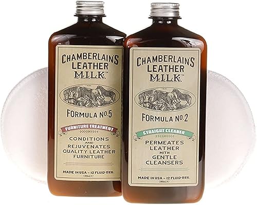 Limpiador de muebles de cuero Leather Milk y kit acondicionador (set de cuidado de muebles de 2 botellas), limpiador directo No. 2 Tratamiento de