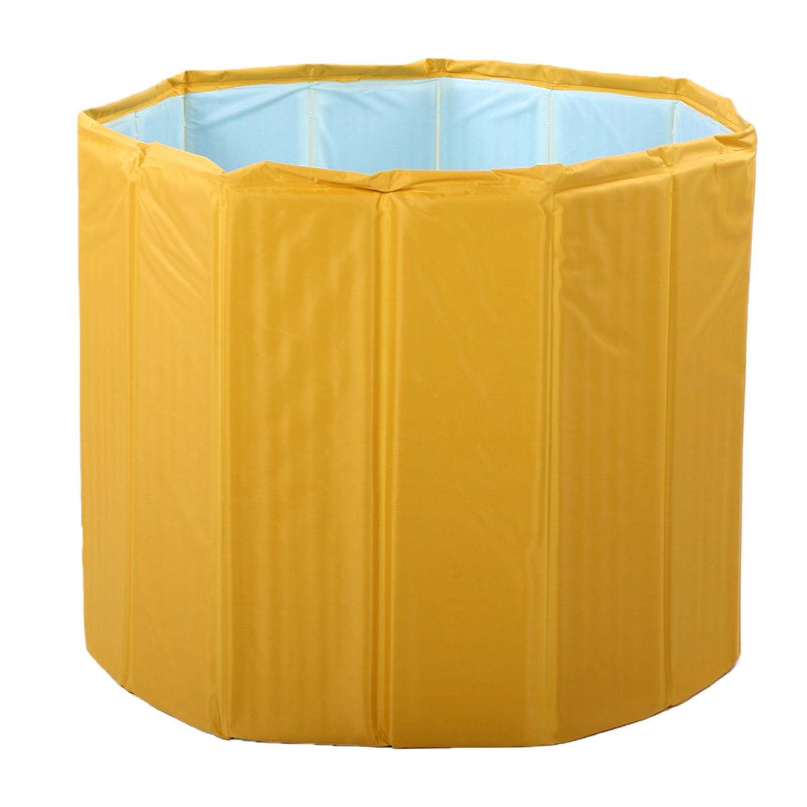 Nadmuchiwana Wanna dla Dorosłych Składana Przenośna Wanna z PVC 31,5 X 25,6 Cala z rurą Oszczędność Miejsca do Domowej łazienki Camping Spa Odzyskiwanie Zimnej Wody (YELLOW)