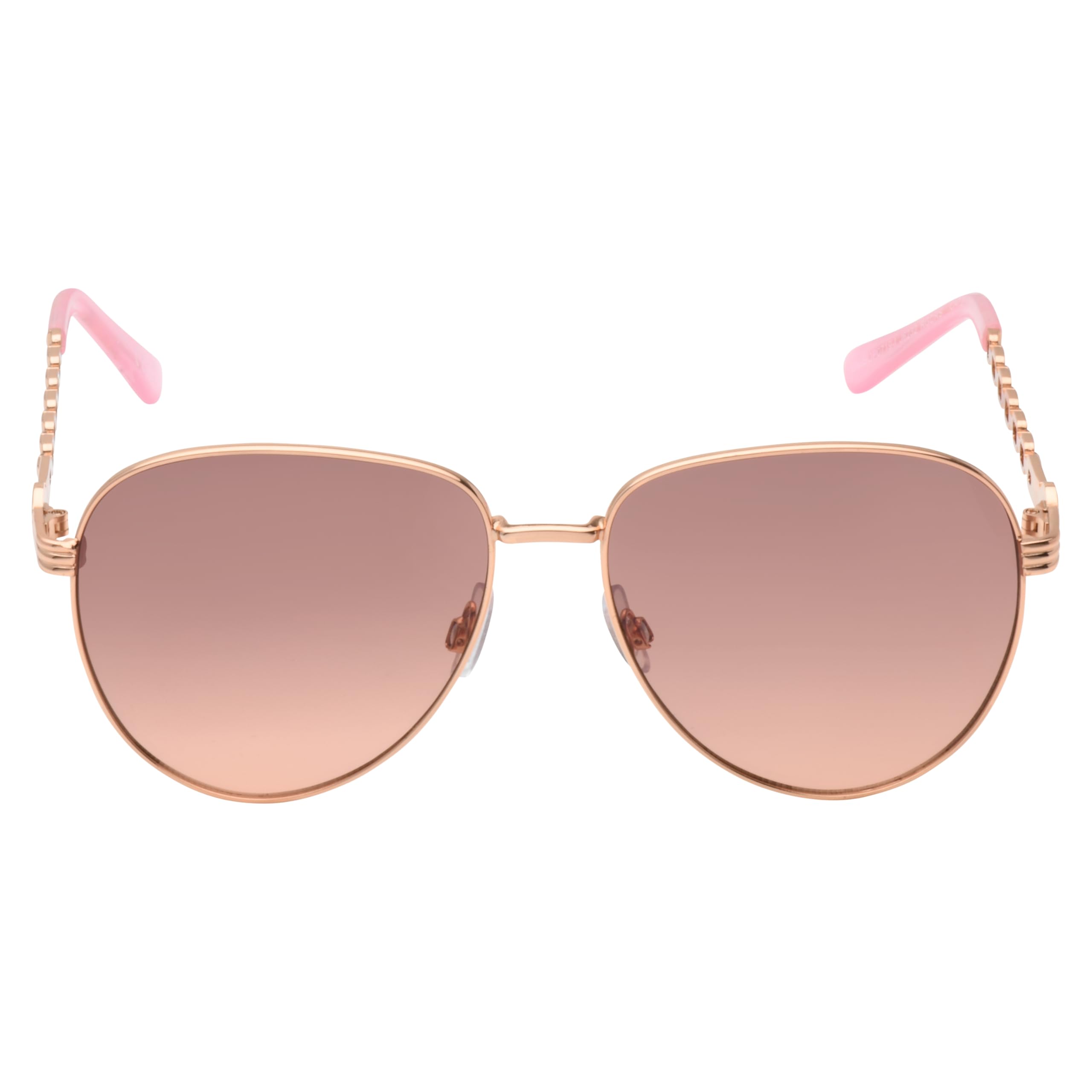 Jessica Simpson Damskie okulary przeciwsłoneczne J5702 eleganckie metalowe okulary przeciwsłoneczne z ochroną UV400, Różowe złoto i róża, 60 mm