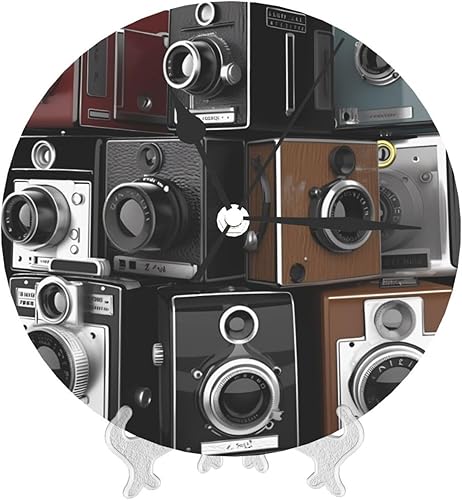 Miniatura 8 de Retro Cool Camera Collection Wall Clock 10 Inch Silent Non-Ticking Modern Clocks Battery Operated - Analog Clock Classic Round Clocks Home Decor for