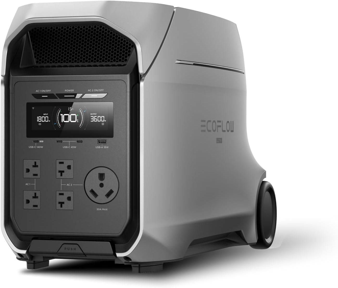 EF ECOFLOW DELTA 3 Ultra Plus Portable Power Station, 3072Wh LiFePO4 Battery, 3600W (7200W Surge) Output, Expandable to 11kWh, Solar Generator (Panel Optional), Reliable Home Battery Backup & Camping