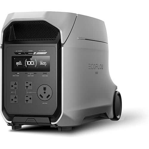 EF ECOFLOW DELTA 3 Ultra Plus Portable Power Station, 3072Wh LiFePO4 Battery, 3600W (7200W Surge) Output, Expandable to 11kWh, Solar Generator (Panel Optional), Reliable Home Battery Backup & Camping