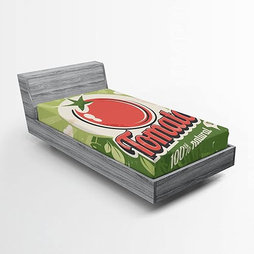 Miniatura 75 de Ambesonne Sábana bajera étnica, primer plano de degradado vertical, efecto de teñido anudado hippie Alter Life, impresión artística retro, ropa de