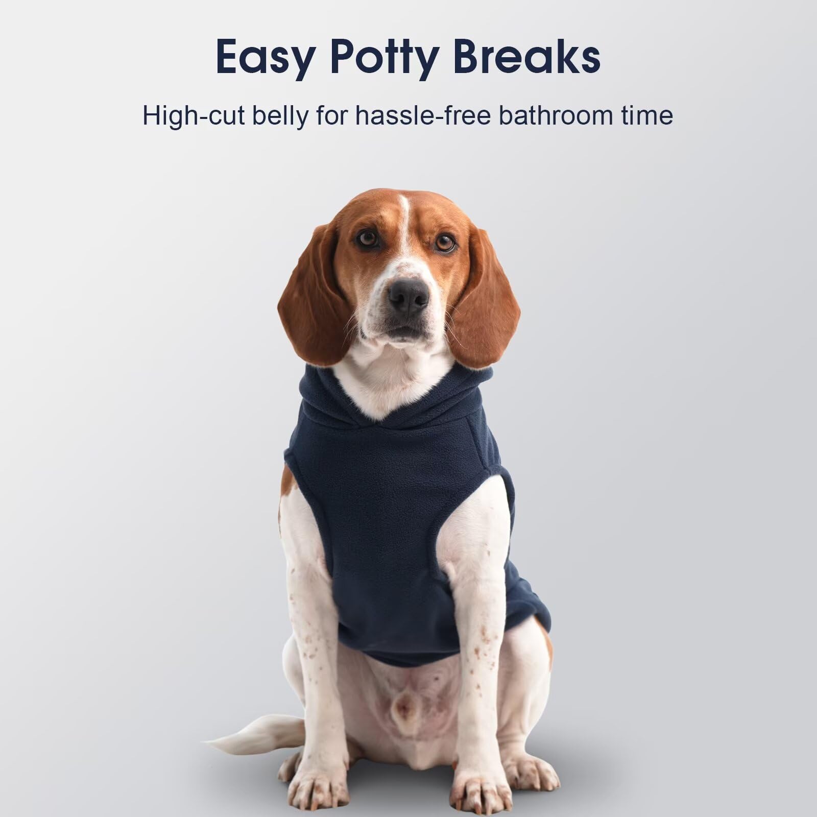 IECOii Sweat à capuche pour chien de grande taille, pull en polaire chaude pour animal de compagnie avec trou pour laisse, manteau confortable pour l'automne et l'hiver pour chien de grande taille