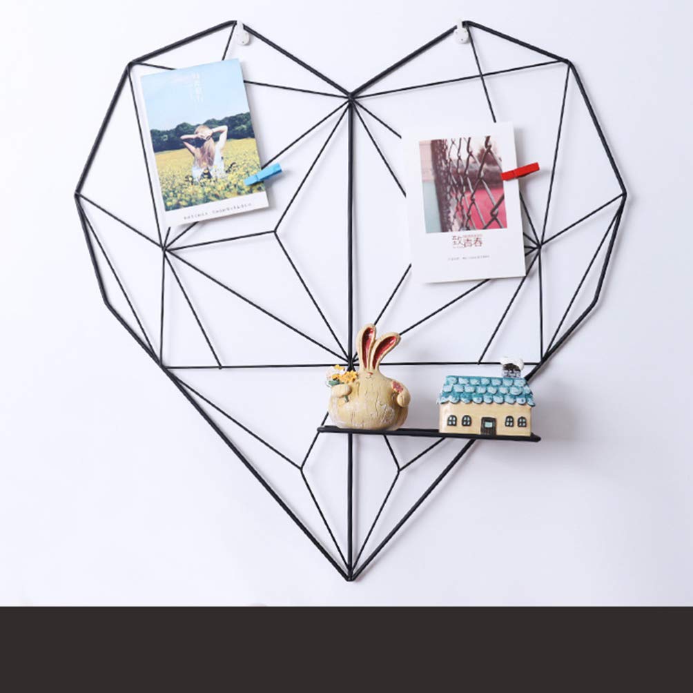 VICASKY Grille Murale Coeur en Fer 19.88 X 19.69 Pouces Présentoir Photo Décoration Murale Originale pour Salon Chambre Bureau Cadeau