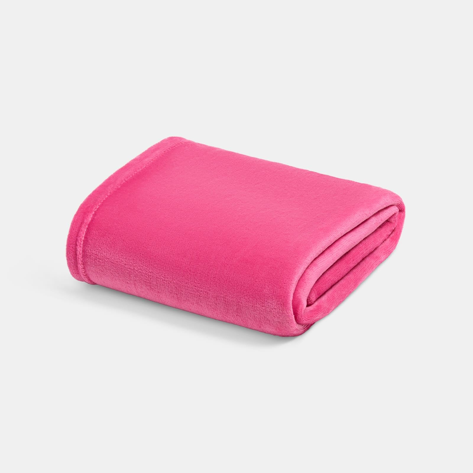 Brentfords Women's Hot Pink Throw Blanket, Gifts For Soft Cosy Winter Warm Plain Throws For Sofas Bed Settee Christmas Throw Decorative Fleece Blanket Fluffy Double Bed Throw, 150 X 200Cm