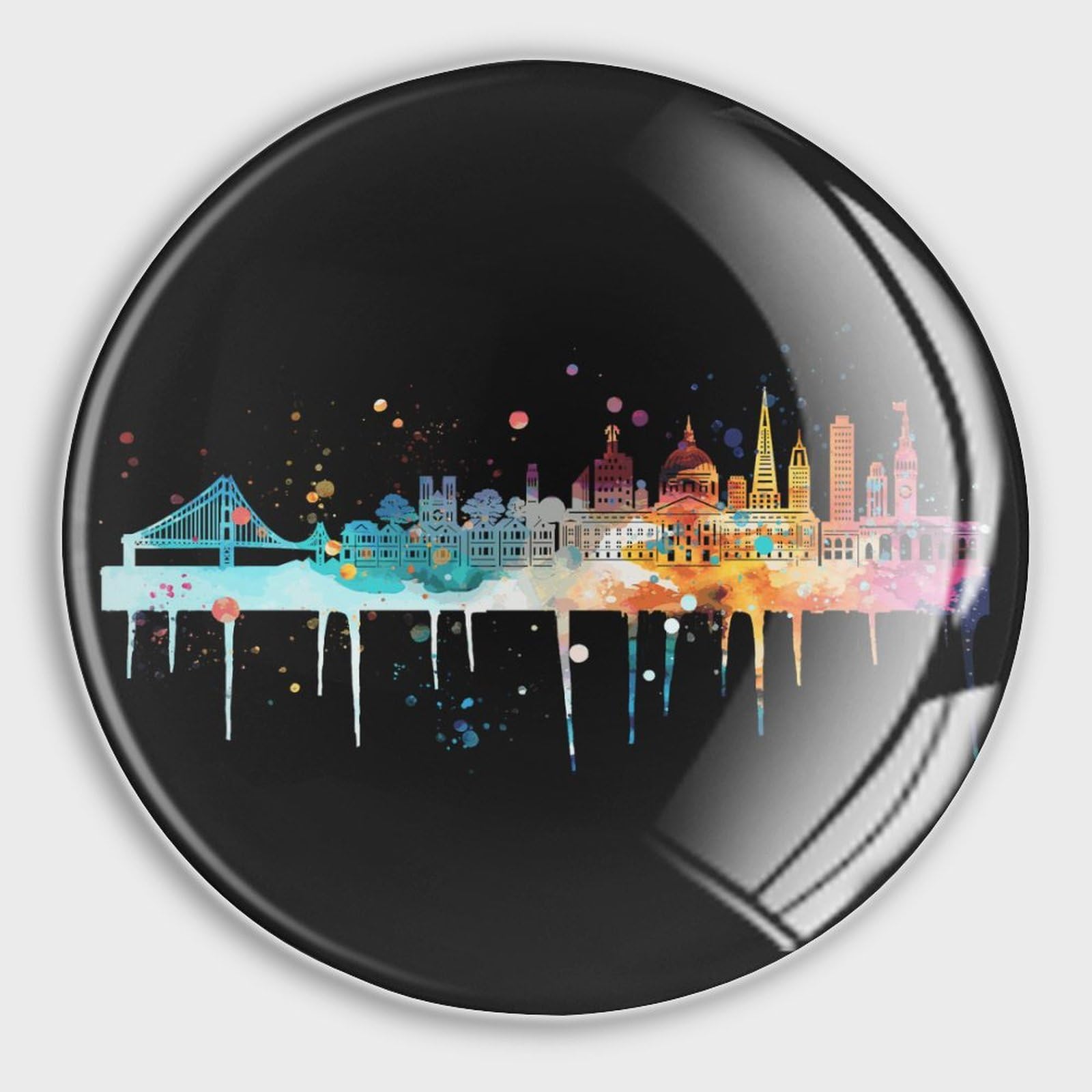 Aimant en verre San Francisco paysage urbain haute finition