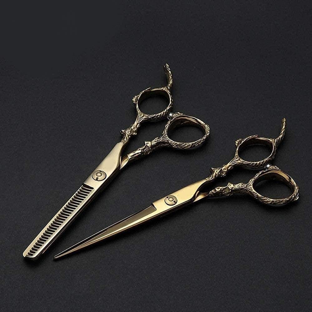 Ciseaux de coiffeur 6 pouces dorés pour réussir vos coupes de cheveux de salon à la maison