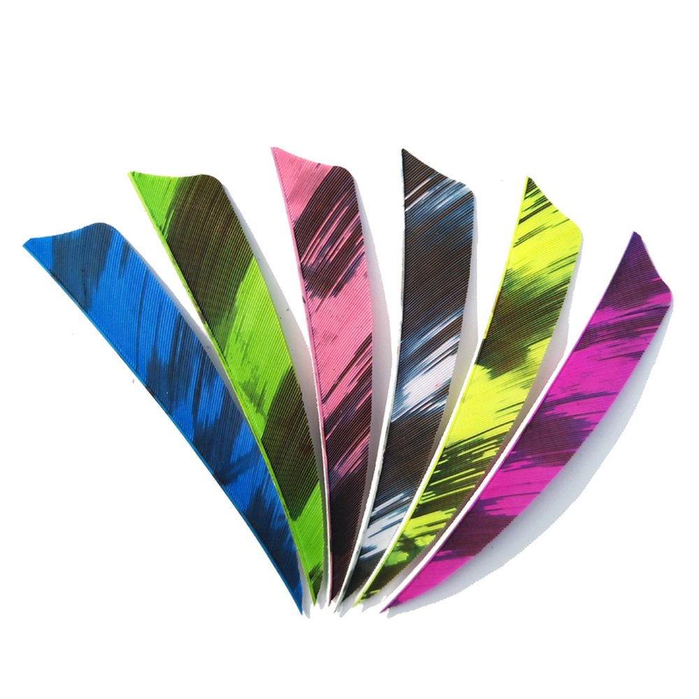 SHARROW 50pcs Plume de Flèche Naturelle 4 Pouces Bouclier Forme pour Tir à l'arc Chasse