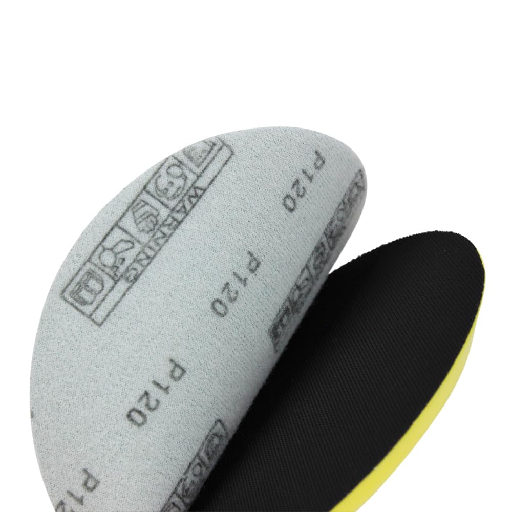 BHA Discos de lija de película verde de 5 pulgadas, con gancho y bucle húmedos/secos, paquete de 50, sin agujero, resistente a la carga, impermeable, bajo polvo y abrasivo de óxido de aluminio de