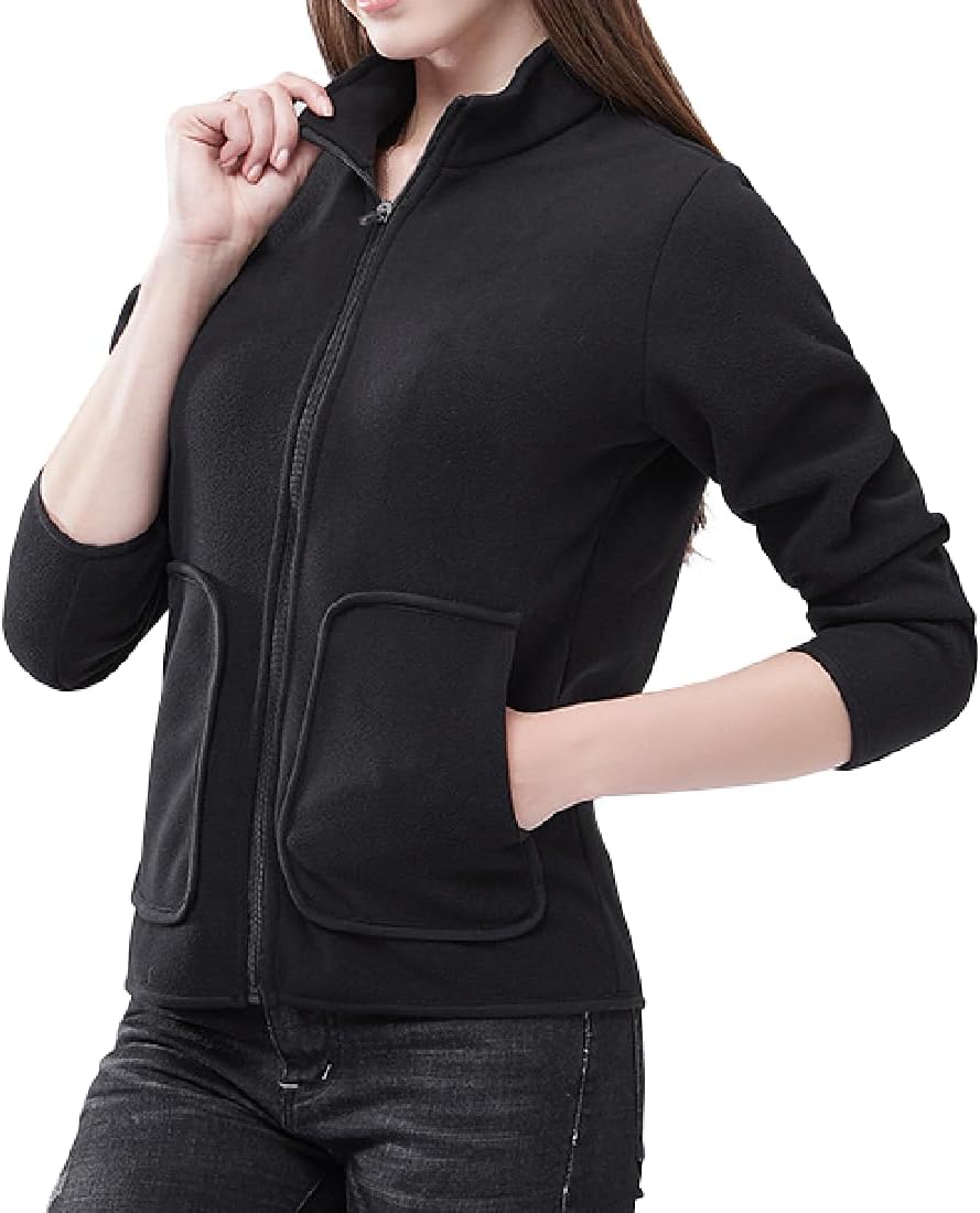 ONLYWOOD Mens Womens Polar Fuzzy Fleece Fall Winter Soft Warm Lightweight Sherpa Long Sleeve Full Zip Up Jackets Sweashirts