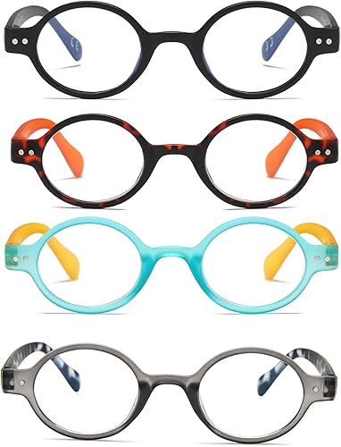 Miniatura 2 de KoKoBin Paquete de 4 mini lentes de lectura redondos pequeños, cómodos para mujeres y hombres (multicolor2, 1.00, multiplicador_x)