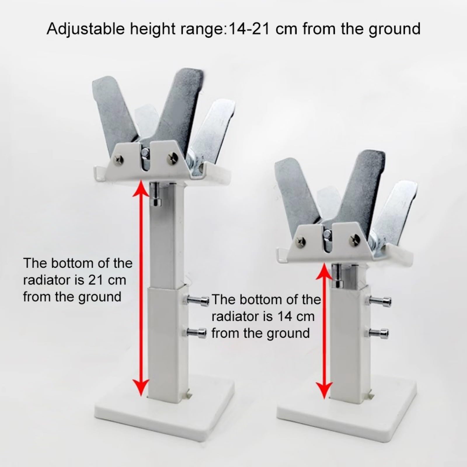 Lot de 2 supports de radiateur réglables en acier – Panneaux épais pour radiateur, double stabilité, avec accessoires d'installation