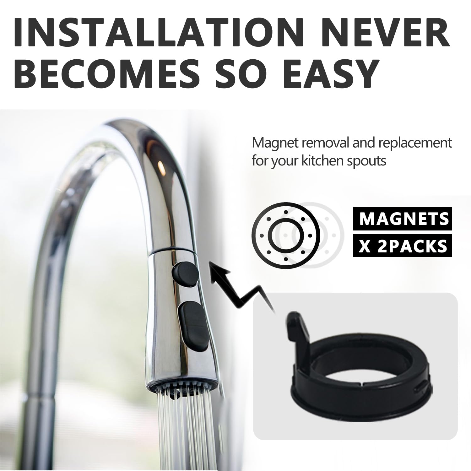 RP80977 Faucet Magnet Replacement Kit – Compatible With Delta Kitchen Faucets, Includes Removal Tool And 2 Magnets