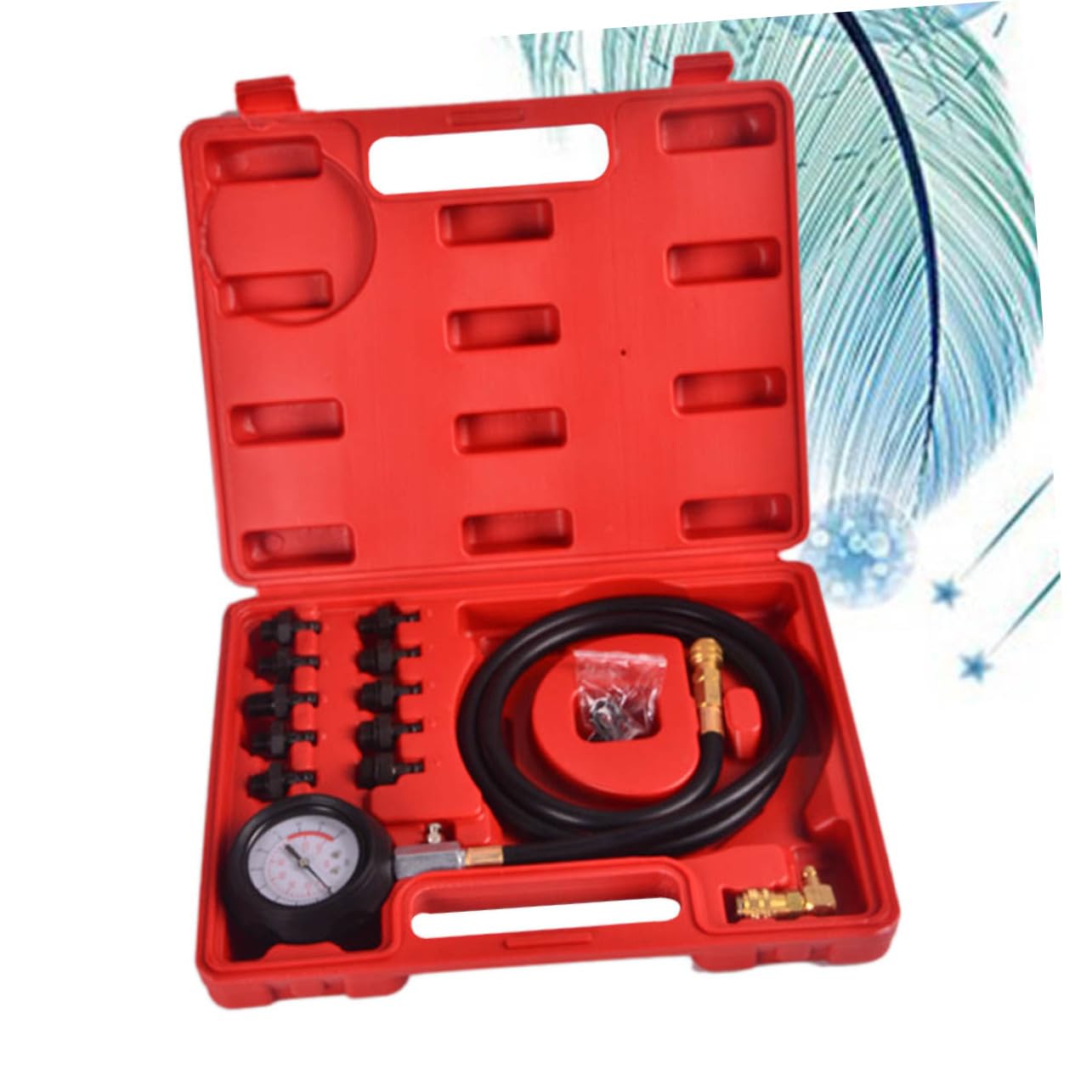 Engine Oil Pressure Tester Kit Coupling Adaptor Hose Adapters Oil Pressure Gauge for Petrol-Gasoline Engines