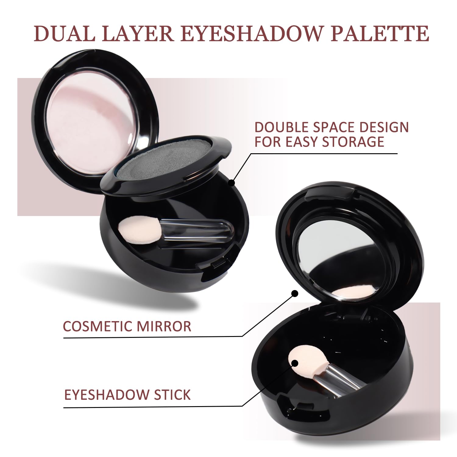 White & Pink Glitter Powder Eyeshadow Palette - Image 4