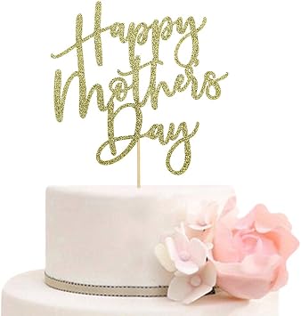 Happy Mothers Day Cake Topper, Best Mom Ever Party Decorations, Happy Birthday Mom Cake Toppers, Gold Glitter
