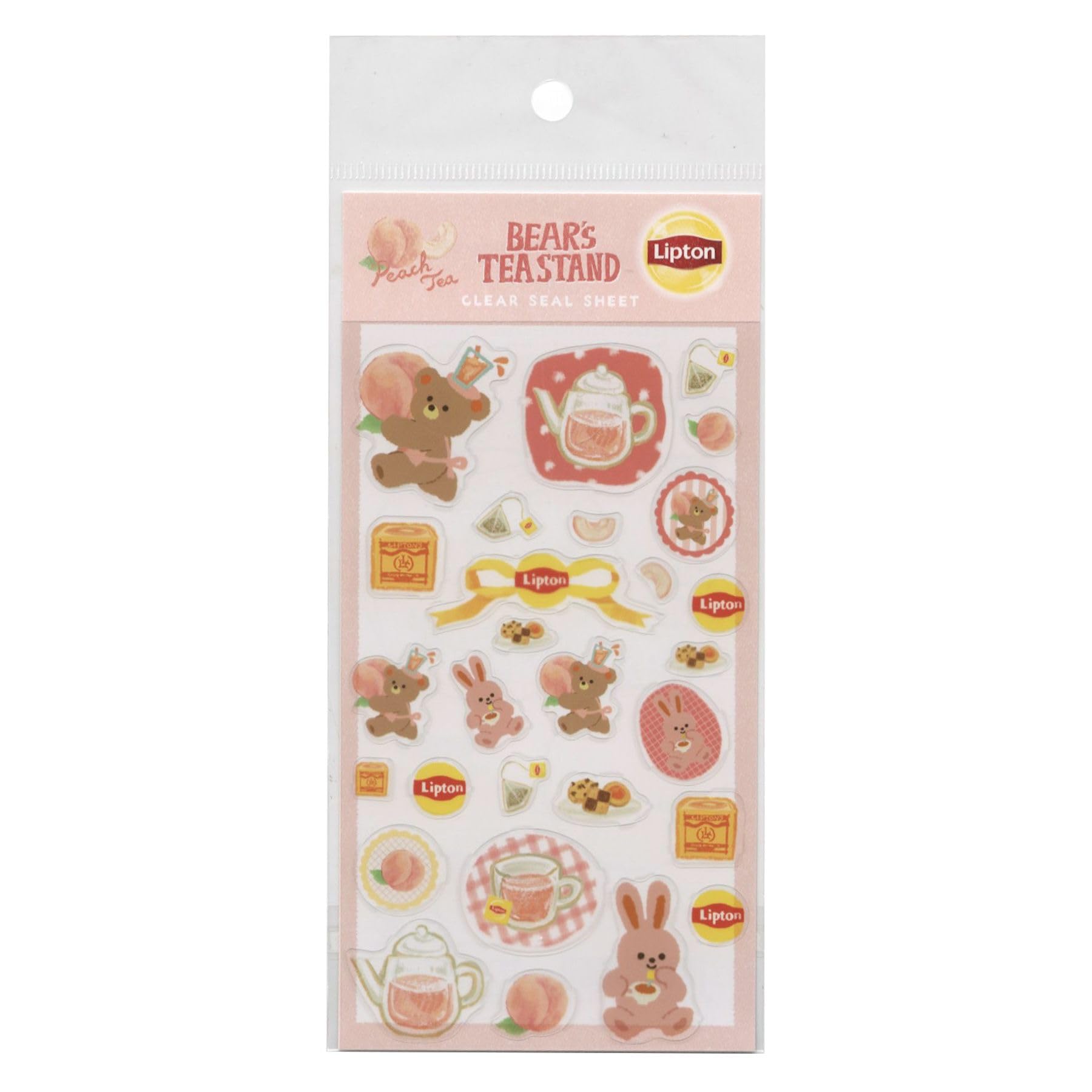 Ours transparent Furukawa Shiko plaque de joint et support à thé Lipton Peach mignon