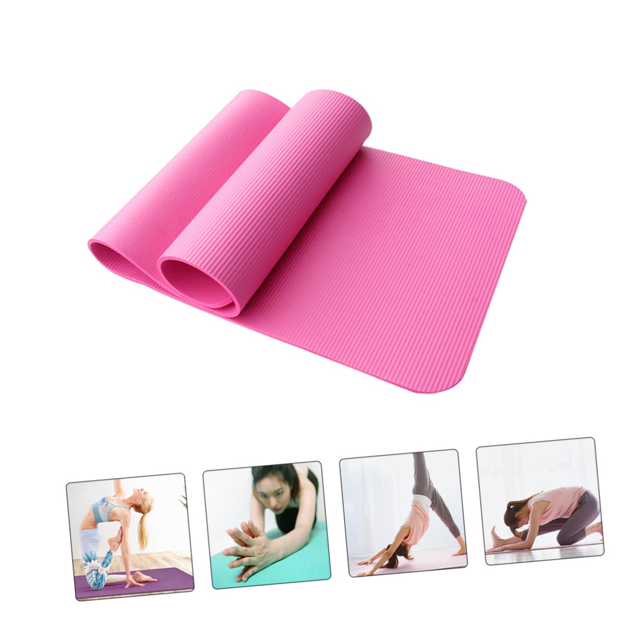 Tappetino Yoga Nbr Spesso Antiscivolo Rosa per Fitness | Ammortizzazione Antiurto, Buona Elasticità, per Stretching e Allenamento a Casa Colore Casuale