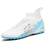 Soccer Shoes for Mens Womens Professional Cleats High-Top Athletic Turf Football Shoe Outdoor/Indoor Professional Futsal Football Training Sneaker