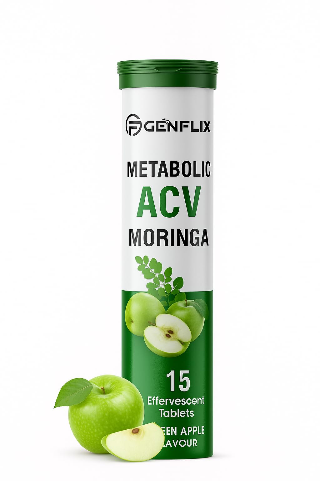 ACV Moringa | Control Cravings I Apple Cider Vinegar, Cinnamon, Guggul I No Maltodextrin & No Added Sugar I 15 Effervescent Tablets - Green Apple, Pack of 1 (15 Tablets). (1)-picture-45
