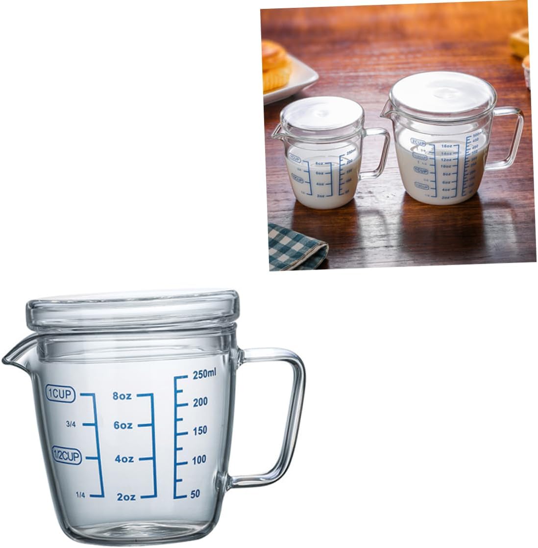 Microwave Glass Measuring Cup Boys and Girls Baking Cup Heat Resistant Scale Home Kitchen Tool