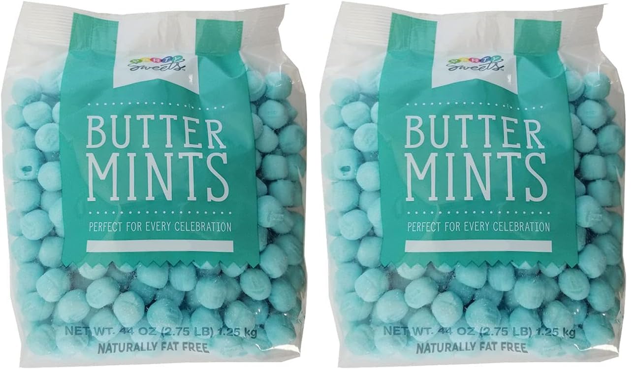 Party Sweets Blue Buttermints, Appx. 350 pieces from Hospitality Mints, 2.75 Pound (Pack of 2)