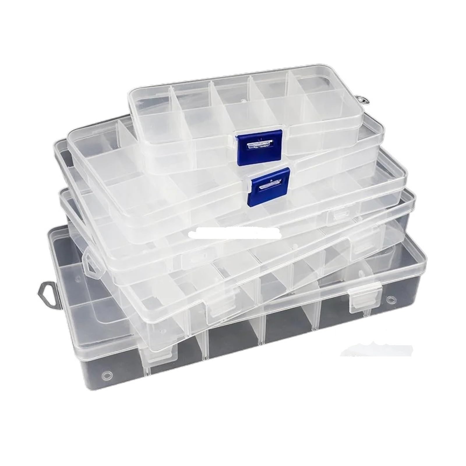 Organizador De Tornillos Caja de plástico 5 piezas, organizador joyas 10 a 24 rejillas, caja PP transparente con tornillos for pastillas, llaves y monedas