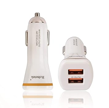 Oshotto/Robotek 3.4A Dual USB Android & iOS Device Fast Car Charger