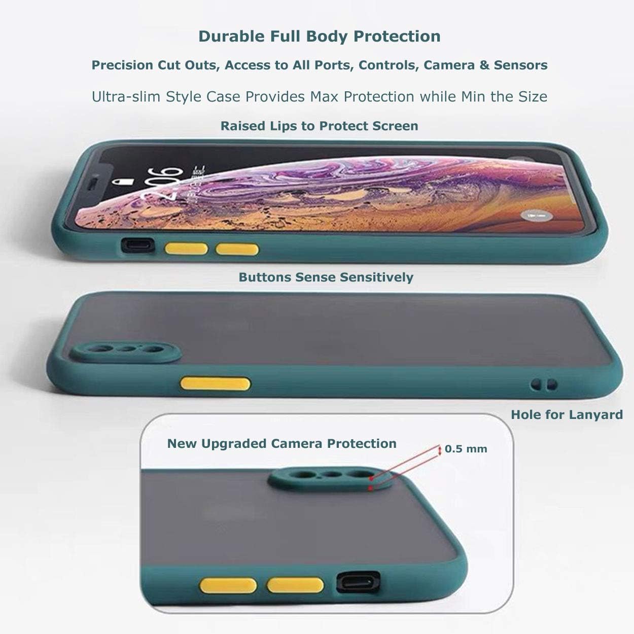 iBetterLife iPhone X Case, Translucent Matte Hard PC Back with Soft Silicone Edge Bumper, Slim Shockproof, Full Body Covered Drop Protective Phone case for iPhone Xs 5.4", Light Green