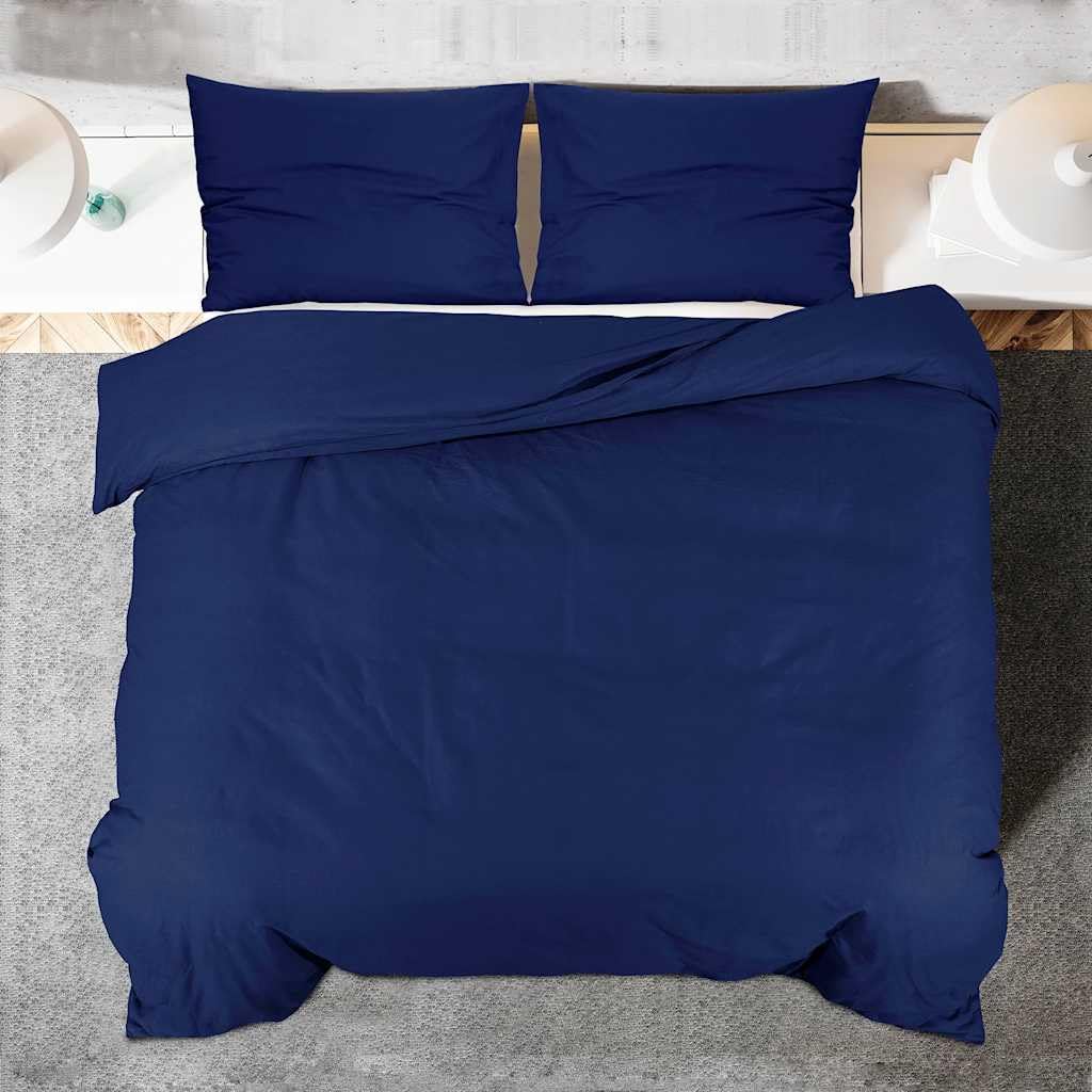 Generico Set Copripiumino Blu Marino 240x220 cm in Cotone,Biancheria,Lenzuola e Coperte,Copripiumini-136144