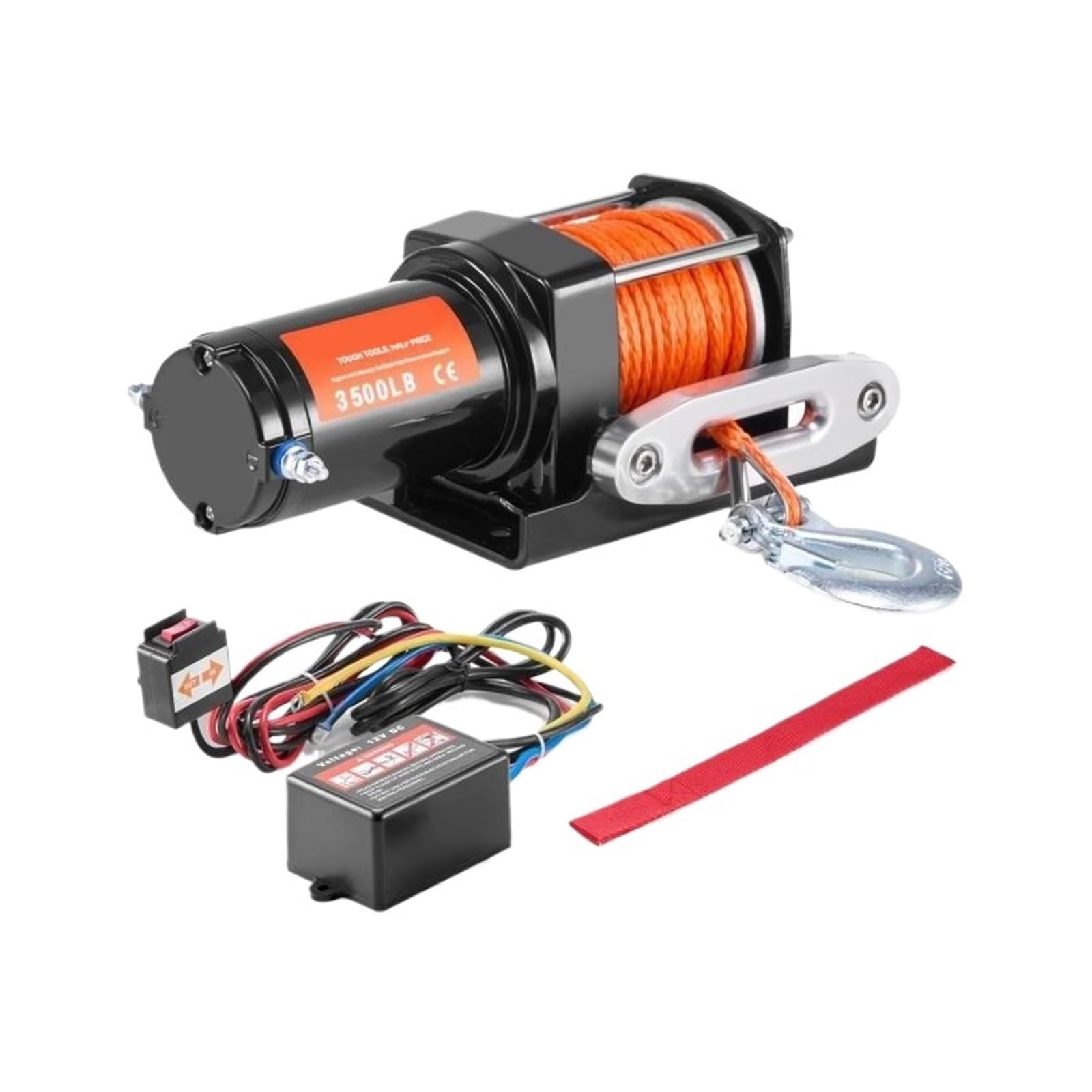 Argano elettrico da 3500 libbre/auto cablata con corda sintetica in alluminio IP55 impermeabile per rimorchio barca camion