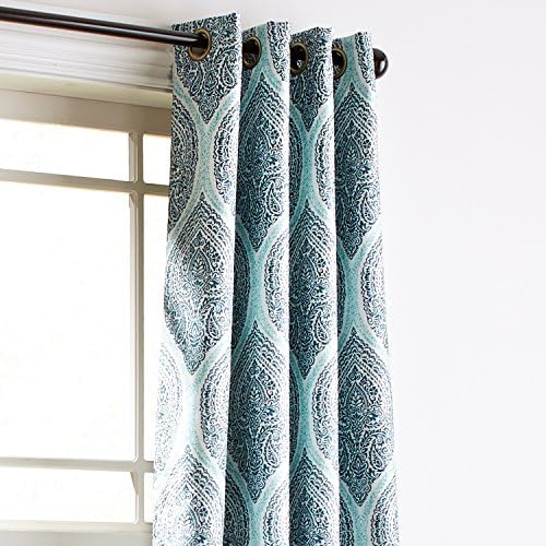 Pier 1 Imports Single Panel Blackout Curtain Room Darkening Curtain Noise Reduction Curtain Reese Teal 84" Grommet Top Curtain