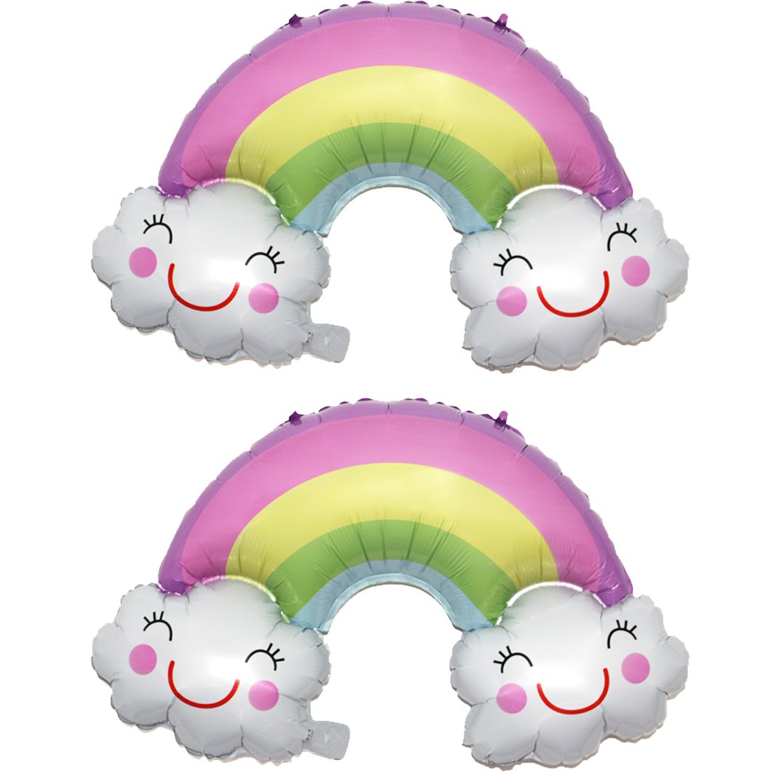 Big Size 2 Pcs Cute Foil Rainbow Pastel Party Supplies Happy