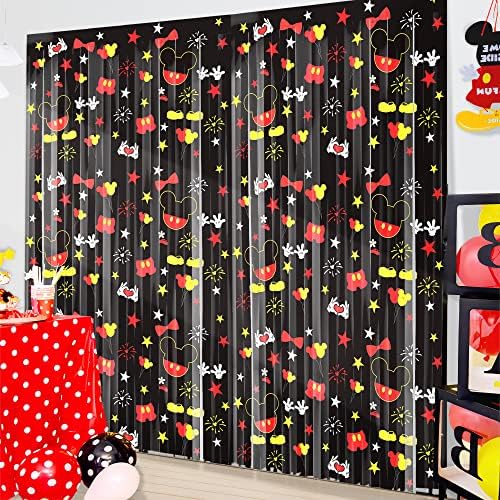 2 PCS Mickey Themed Banner for Kids Boys Birthday Party