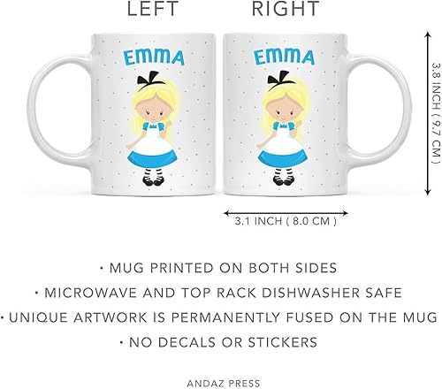 Miniatura 5 de Andaz Press Taza personalizada de chocolate caliente con leche para niños, Alicia en el país de las maravillas, 1 paquete, taza de café