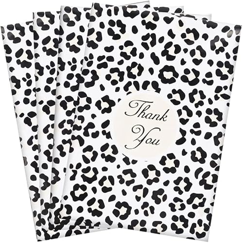 Wanxida 100St Folienversandtaschen Plastikversandbeutel Versandbeutel Warenbeutel Versandtasche, undurchsichtig, 25cm x 35cm (Cheetah)