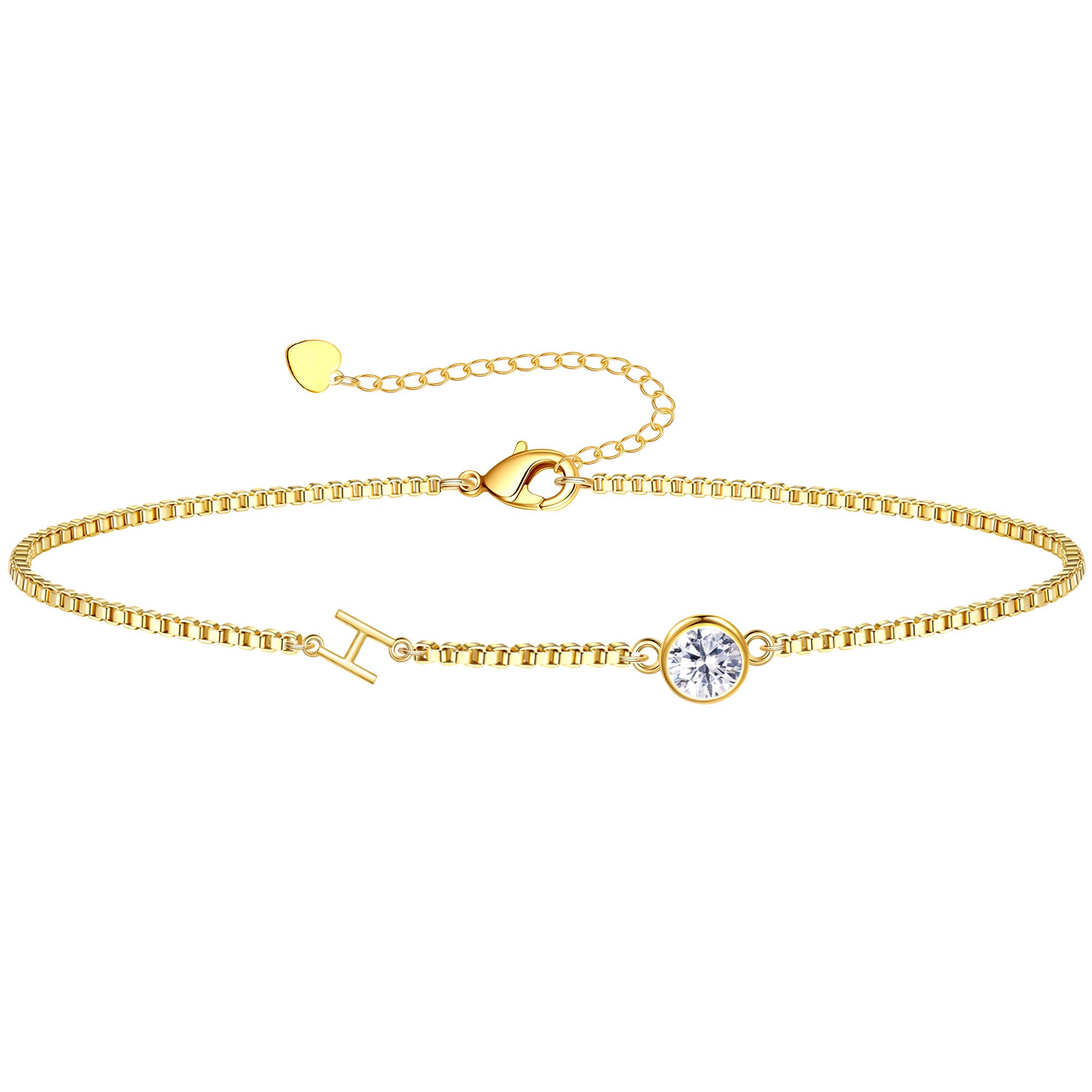 Birthstone Bracelets for Women, Initial Bracelet Teen Stocking Stuffers Birthday Gifts for Teen Girls Initial Bracelet Trendy Letter A-Z Dainty Bracelet 21st 30th Mom Birthday Gift Birthstone Jewelry