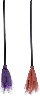 VALICLUD 2pcs Halloween Witch Broom Props Kids Witch Broomstick Halloween Broomstick Witch Costume Accessories Halloween Cosplay Accessory (Random Color)