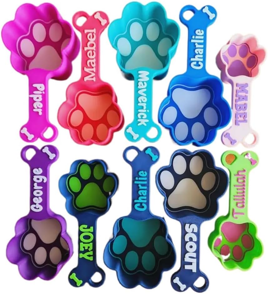 Personalized Dog Food Measuring Cup Custom Dog Food Scoop with Name Pet Accessories Dog Slow Feeder Bowl (16 oz.)