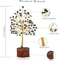 Vista 2 de Black Tourmaline - Chakra Tree - Tree of Life Decor - Chakra Stone - Crystal Tree for Positive Energy - Reiki Protection Crystals - Feng Shui Decor