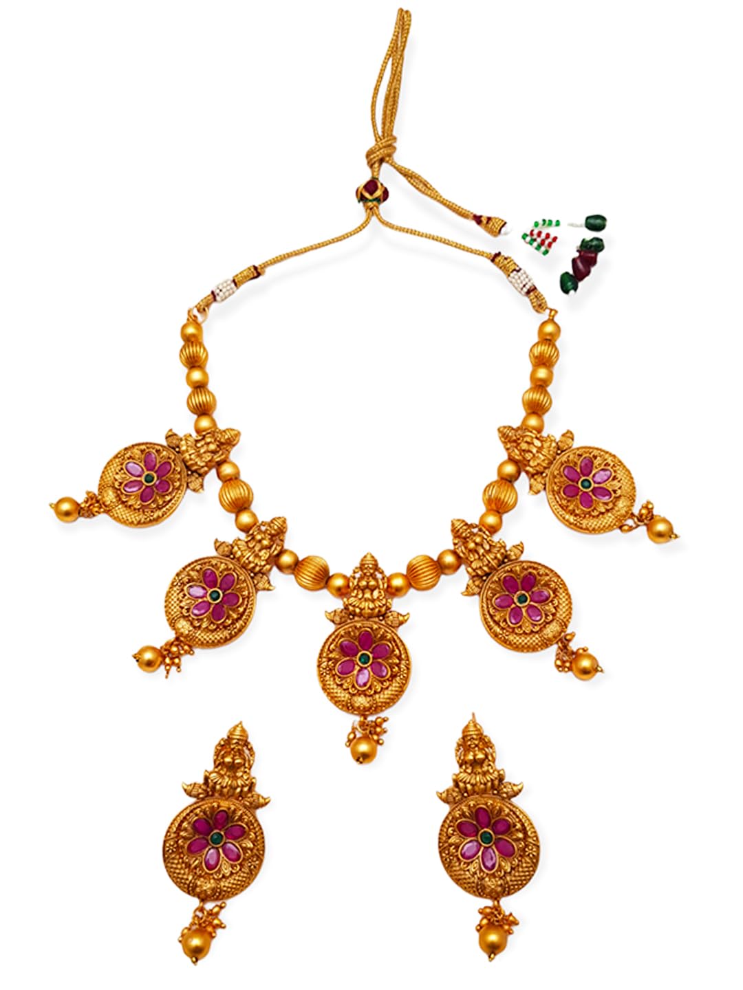 Griiham Matt Gold Plated Modern drop design Necklace set (B0C8JG7HJQ) Amazon Price History, Amazon Price Tracker