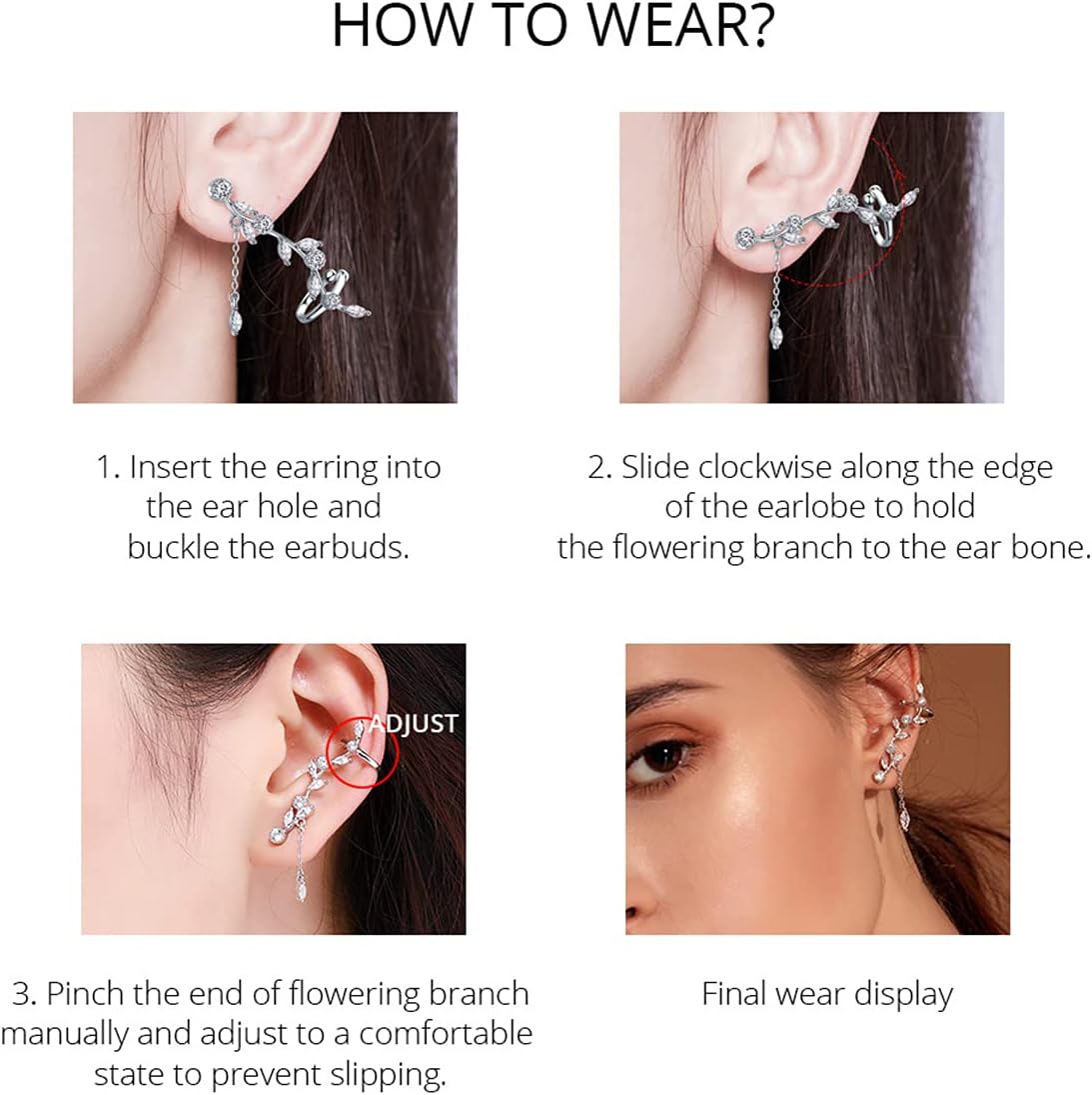BISAER Hypoallergenic 925 Sterling Silver Post Dainty Stud Earrings for Women, Cute Clover Spider Butterfly Earrings for Sensitive Ears Women Jewelry Gifts