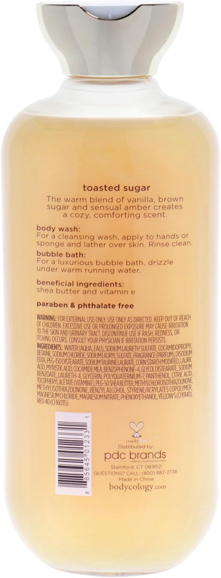 Bodycology Body Wash, Foaming, Toasted Vanilla Sugar 16 fz (Pack of 4)