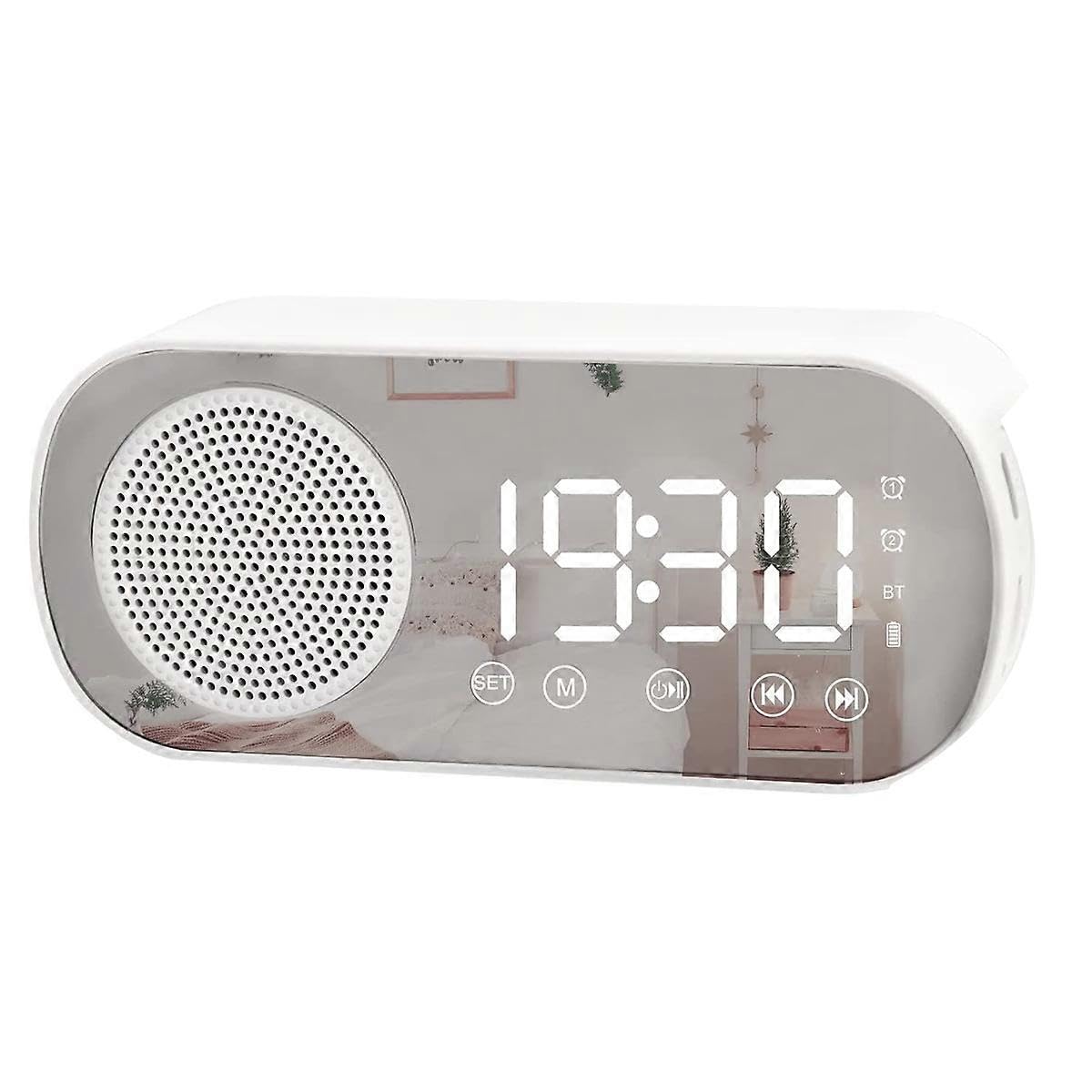 JOYHAPPST LED Digital Alarm Clock with FM Radio and Bluetooth Speaker, 3 Levels Brightness Diming Mode,Snooze