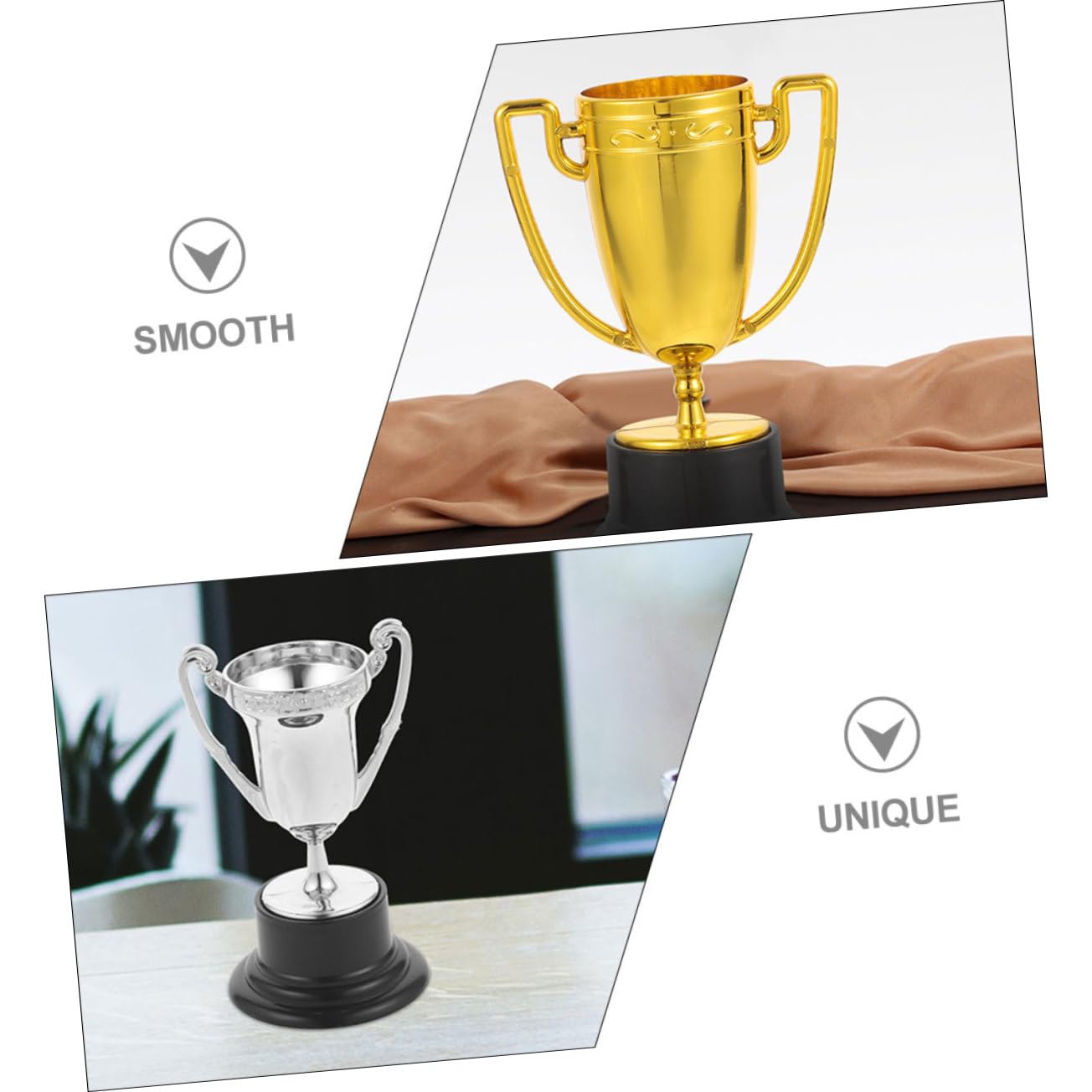SUPVOX 6pcs Trophy Plastic Decorative Awards for Boy Girl Lightweight Trophies for Parties Classroom Rewards Celebrations Game Prizes