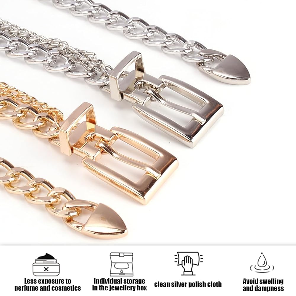 Cintura A Catena Con Perline Per Donna - Regolabile Fino A 100cm, Chiusura A Moschettone - Foto 9