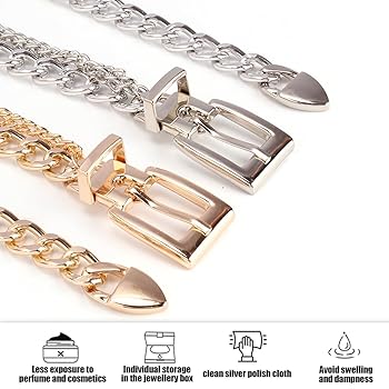 Cintura A Catena Donna Regolabile - Oro E Argento Per Abiti E Gonne - Foto 9